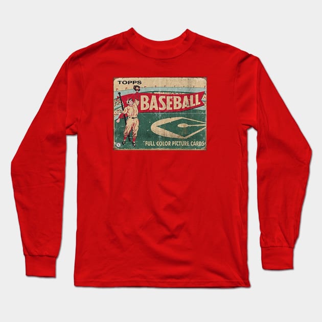 Vintage Baseball Trading Card Long Sleeve T-Shirt by Alema Art